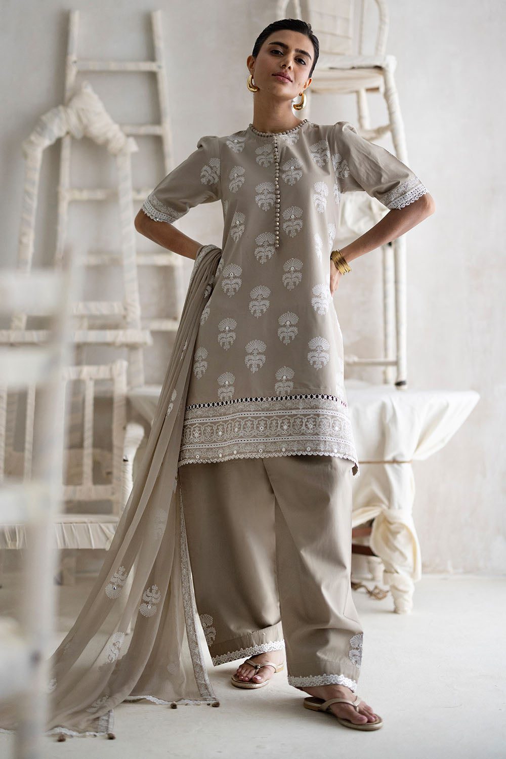 Gul ahmed 3 piece embroidered lawn suit with embroidered chiffon dupatta Gul Ahmed 3 Piece Embroidered Lawn Suit with Embroidered Chiffon Dupatta