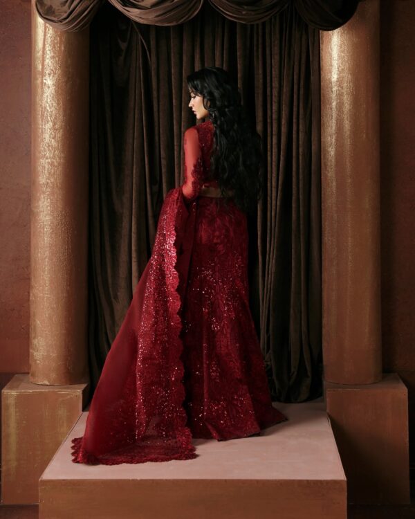 Afrozeh La Fuchsia Unstitched Formal 3Pc Suit FWU-0078 Lover - Image 5