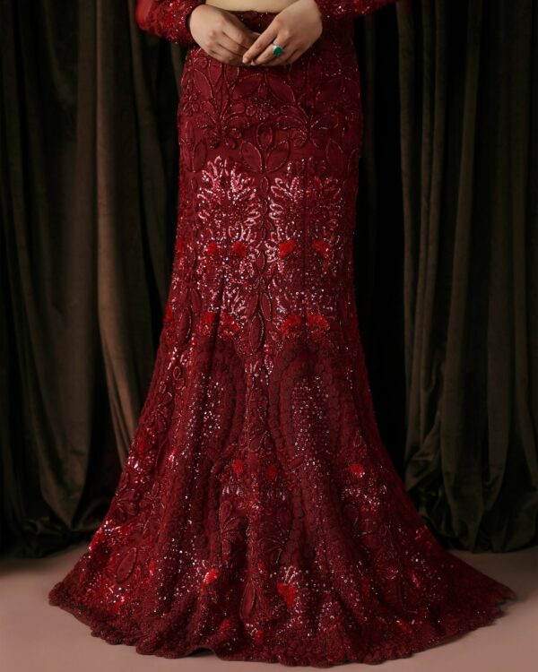 Afrozeh La Fuchsia Unstitched Formal 3Pc Suit FWU-0078 Lover - Image 10