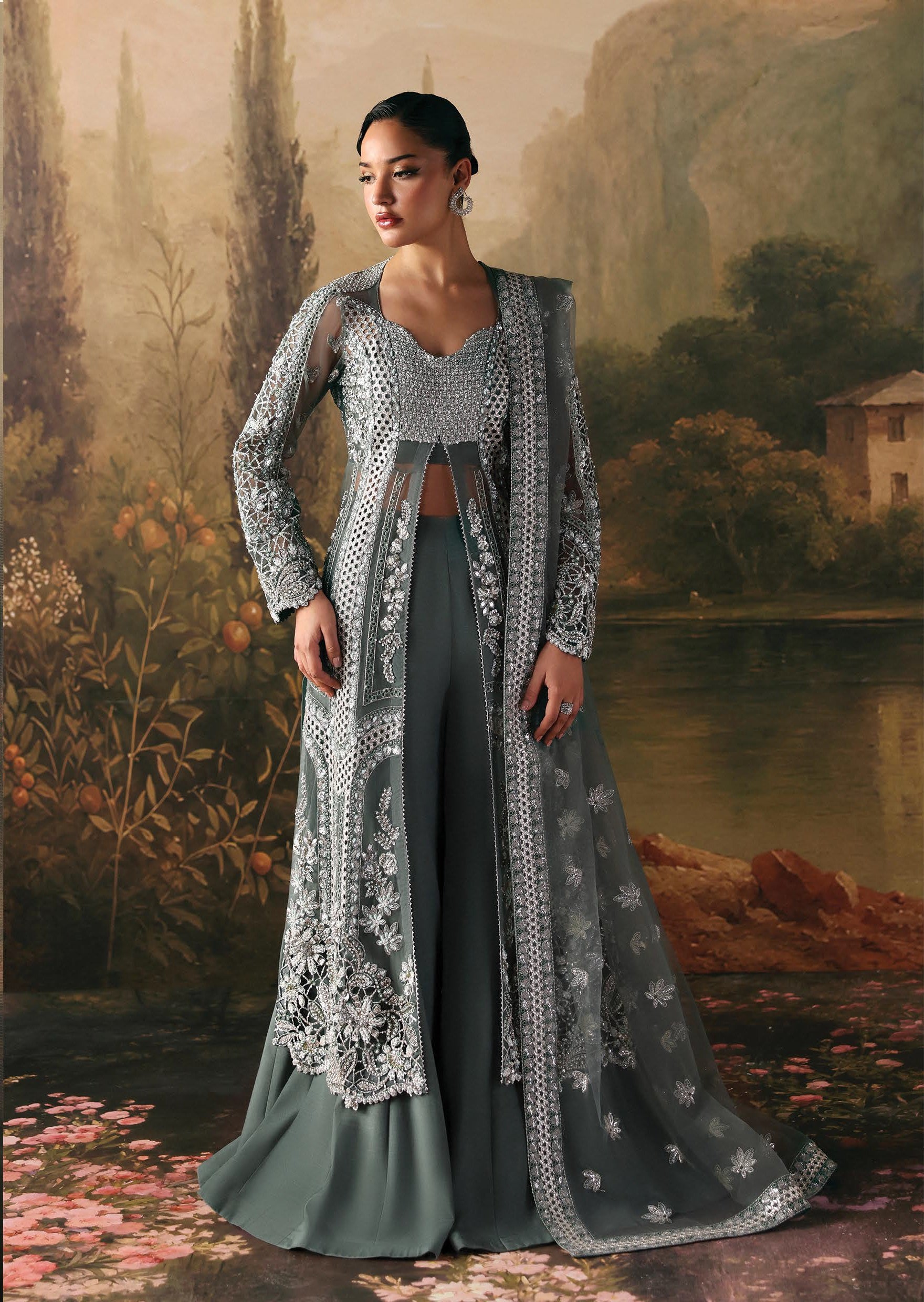 Afrozeh la fuchsia unstitched formal 3pc suit fwu-0079 crescent Afrozeh La Fuchsia Unstitched Formal 3Pc Suit FWU-0079 Crescent