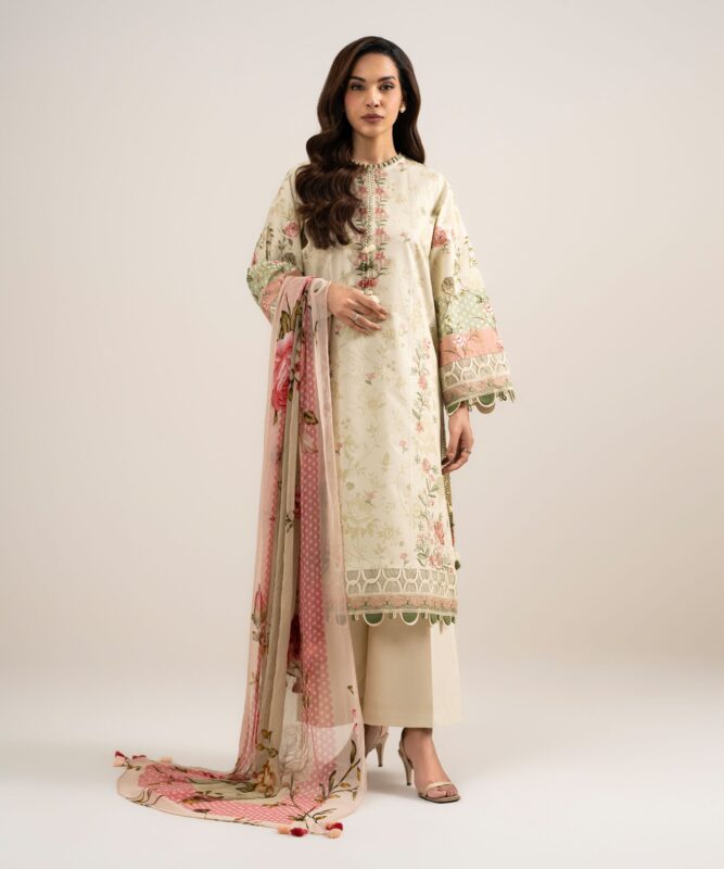 Sapphire Women's Unstitched Lawn Embroidered Green – PESGS26V7104