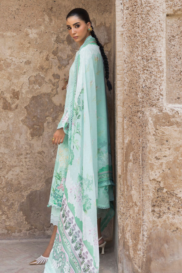 Gul ahmed 3 piece printed lawn suit with printed chiffon dupatta and embroidered neckline - pakistani suit - image 11 Gul Ahmed 3 Piece Printed Lawn Suit with Printed Chiffon Dupatta and Embroidered Neckline - Image 3
