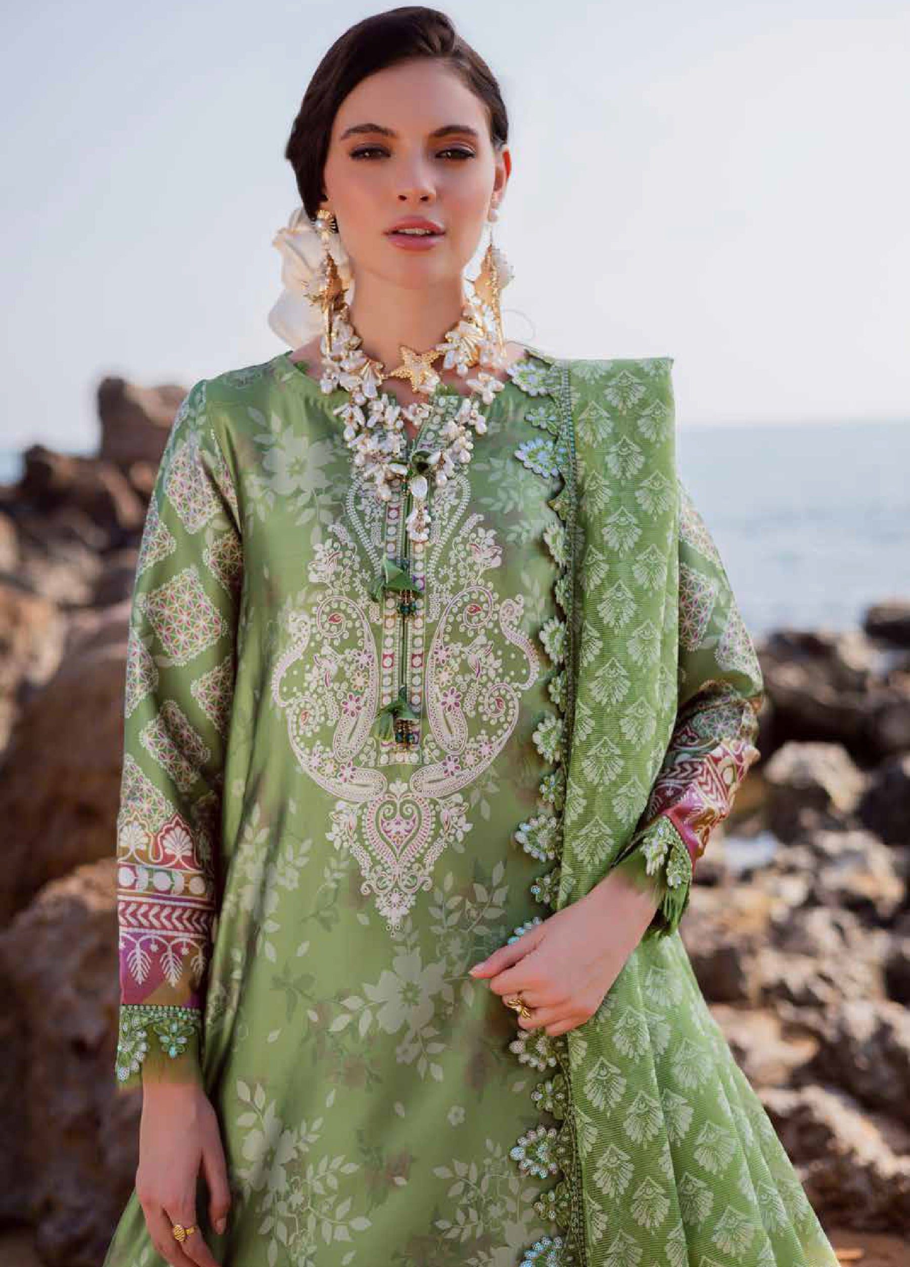 Nureh the silk unstitched embroidered luxury silk 3pc suit s-23– s-23-2 Nureh The Silk Unstitched Embroidered Luxury Silk 3Pc Suit S-23– S-23-2