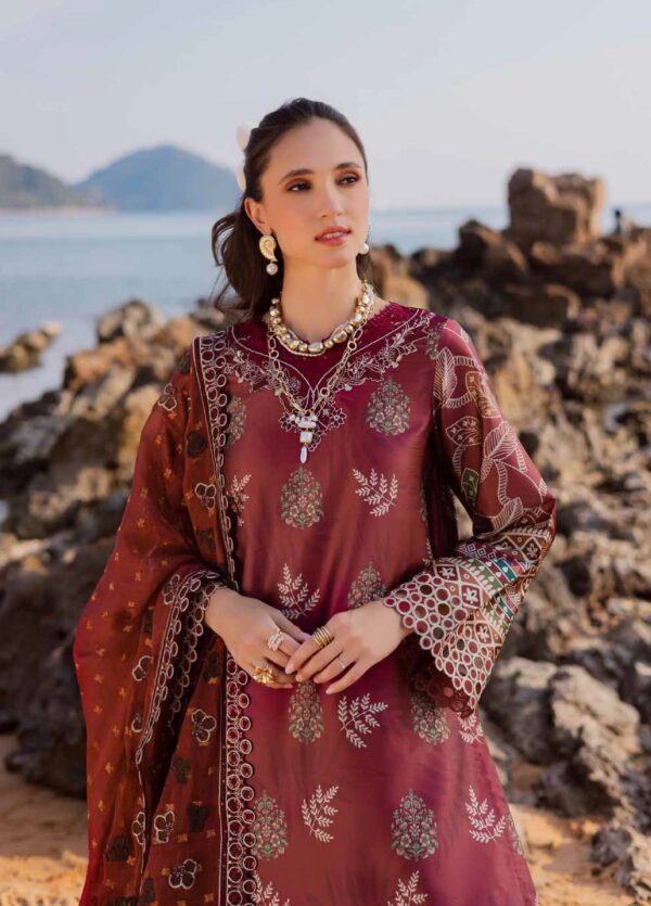 Nureh The Silk Unstitched Embroidered Luxury Silk 3Pc Suit S-26– S-26-1
