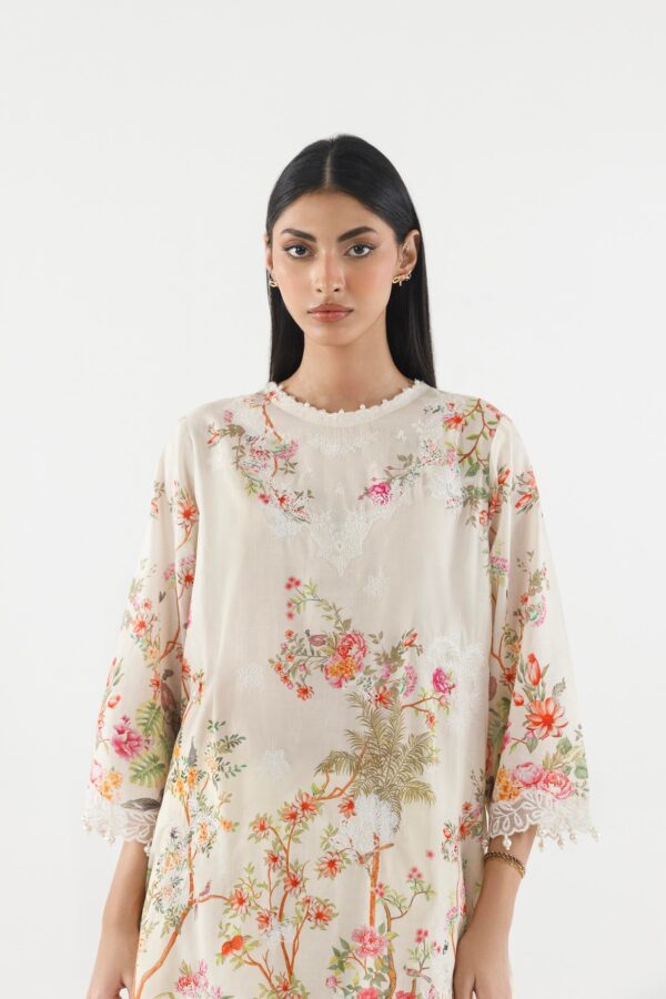 Sana Safinaz Stitched Printed Lawn Shirt+ Culotte– SS25MUZ208BP2T 3