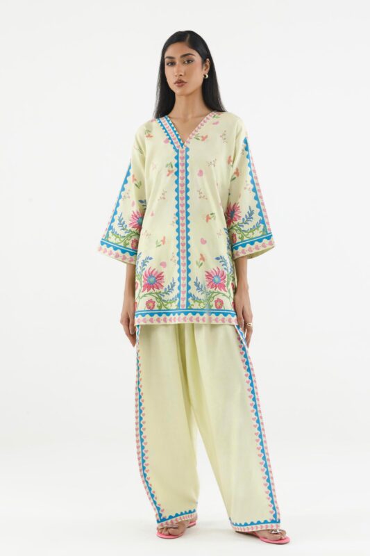Sana Safinaz Stitched Printed Dobby Shirt+ Shalwar
