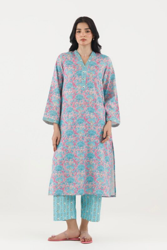 Sana Safinaz Stitched Printed Fancy Dobby Shirt+ Culotte
