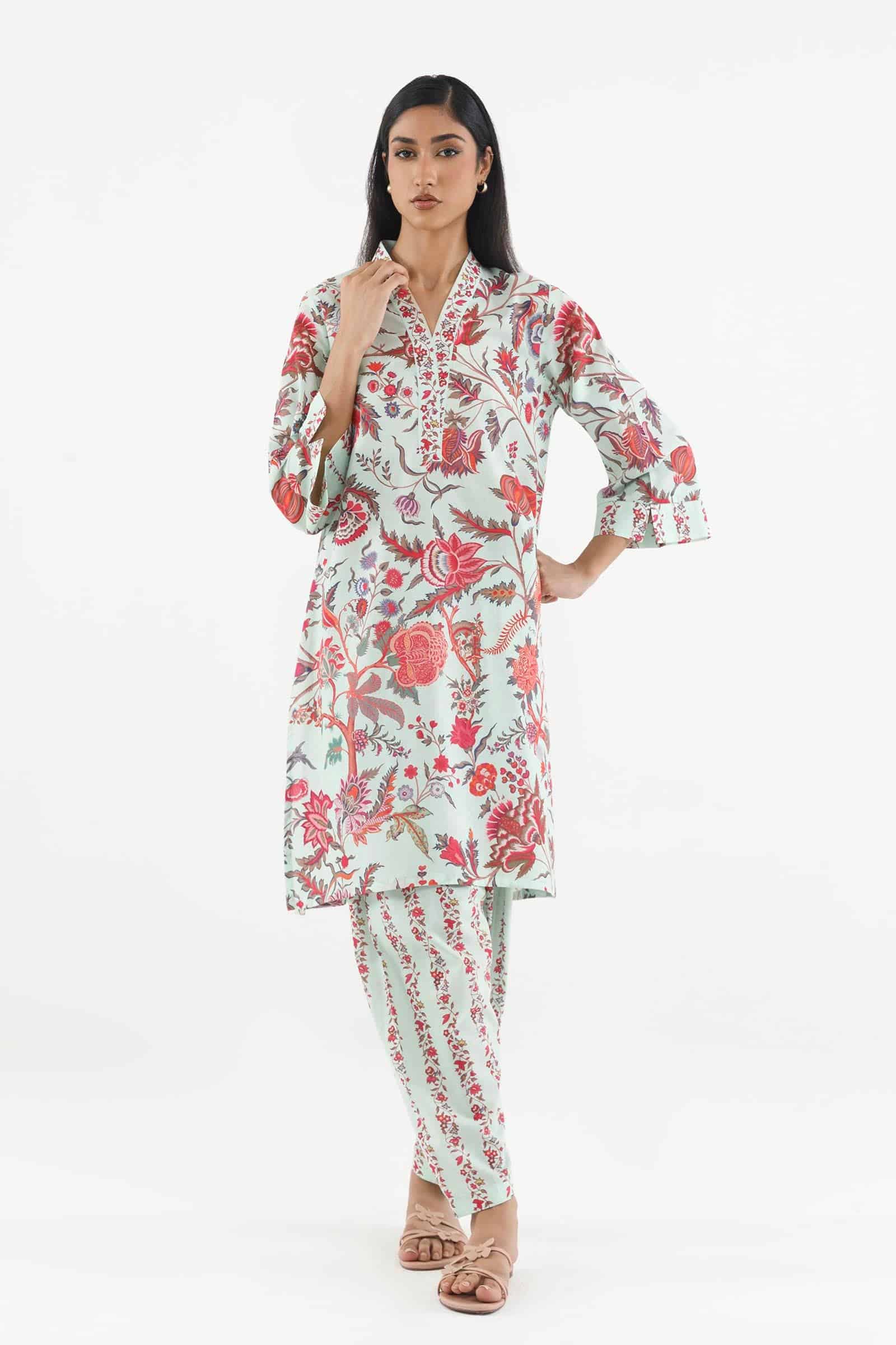 Sana safinaz stitched printed lawn shirt+ shalwar Sana Safinaz Stitched Printed Lawn Shirt+ Shalwar