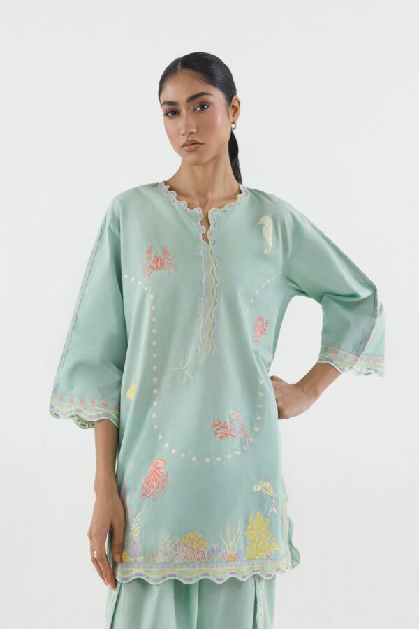 Sana Safinaz Stitched Embroidered Lawn Shirt+ Shalwar– SS26ESE329P2T 2