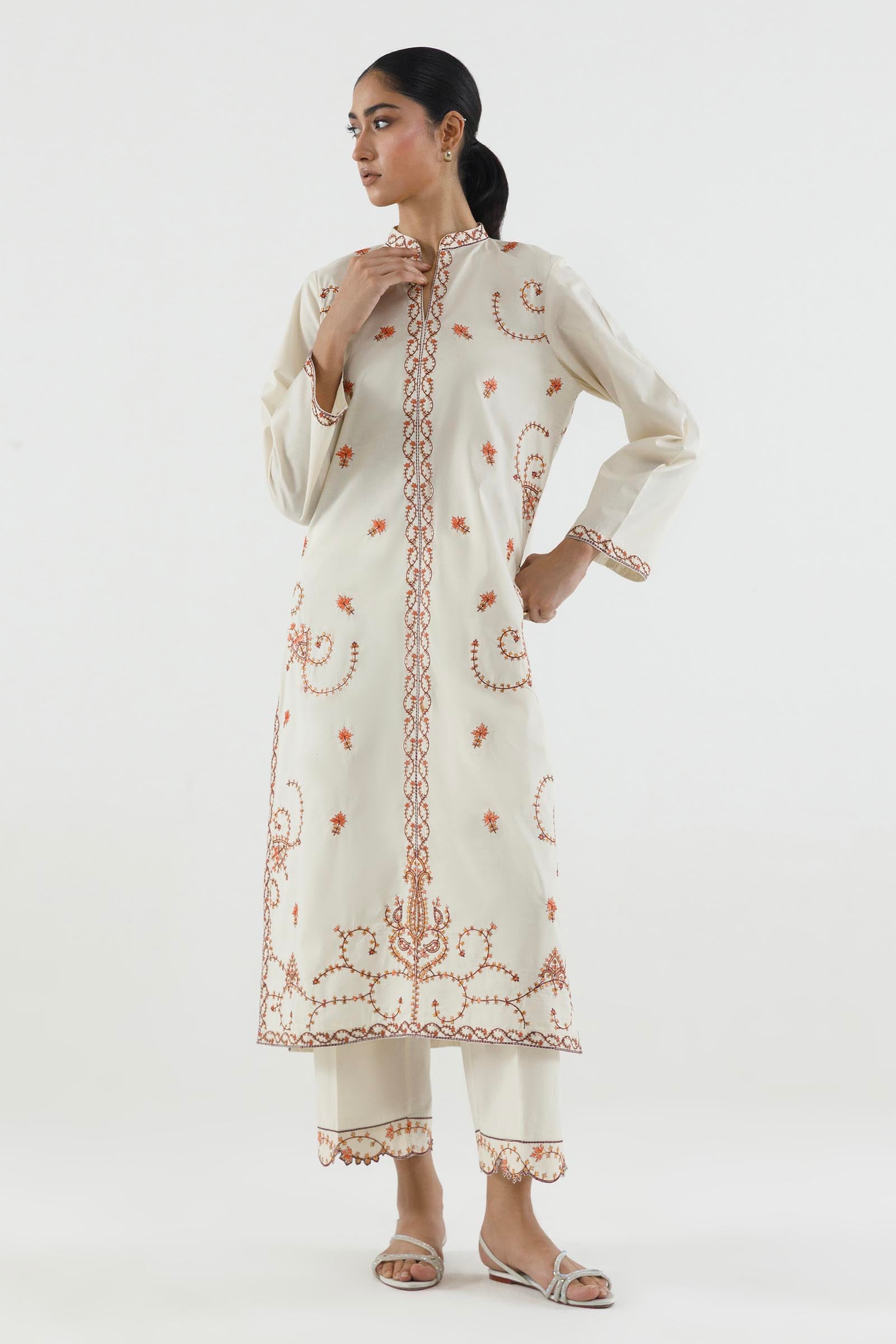 Sana safinaz stitched embroidered lawn shirt+ culotte Sana Safinaz Stitched Embroidered Lawn Shirt+ Culotte