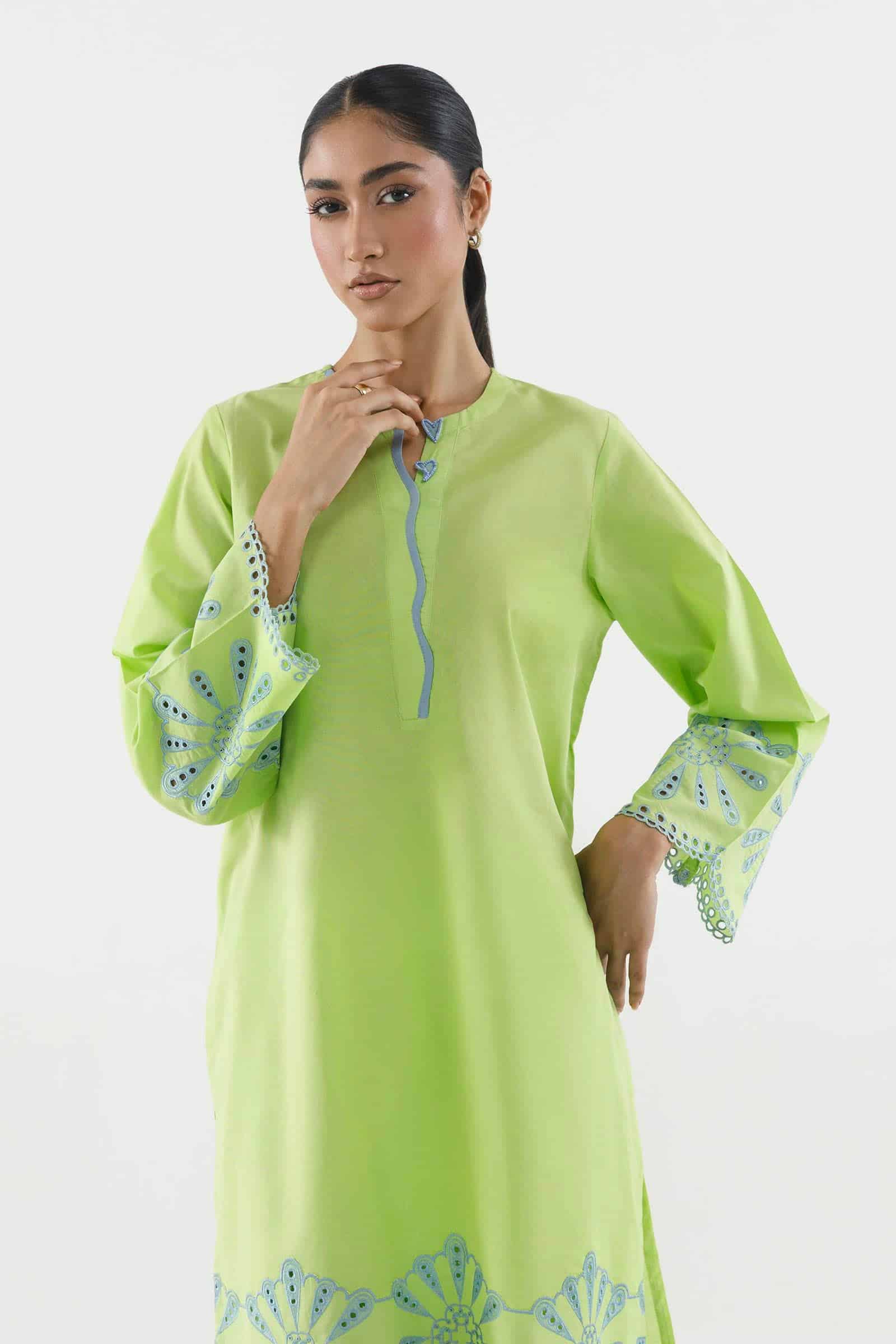 Sana safinaz stitched embroidered lawn shirt+ culotte– ss26ese380p2t 3 Sana Safinaz Stitched Embroidered Lawn Shirt+ Culotte– SS26ESE380P2T 3