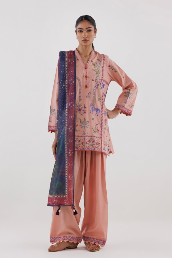 Sana Safinaz Stitched Embroidered Lawn Shirt+ Shalwar– SS26ESE390P2T 1