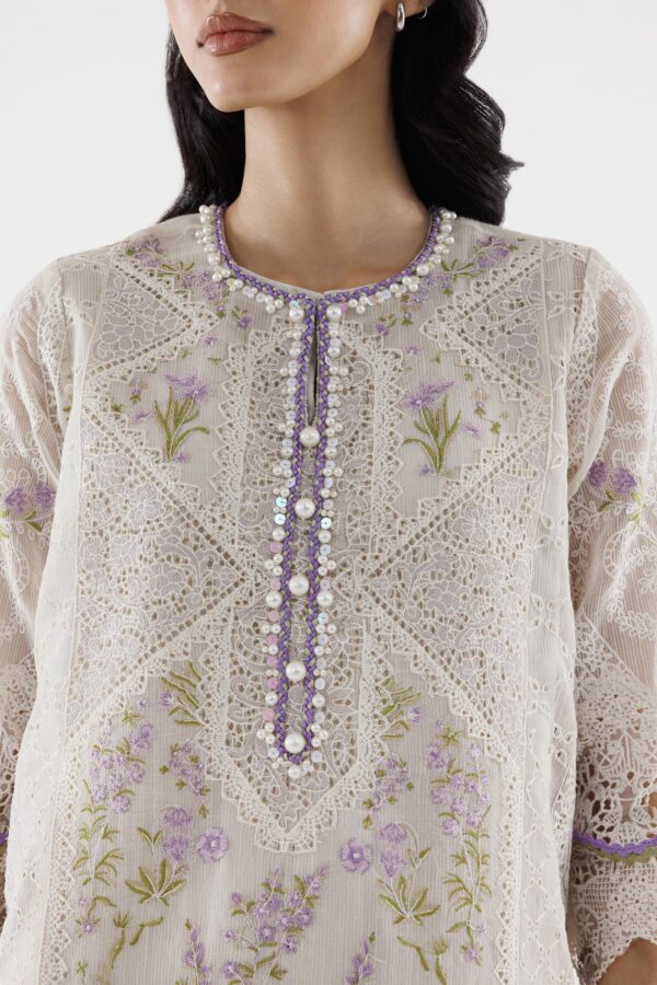Sana Safinaz Stitched Printed Woven Net Suit– SS26LUX005P3 3