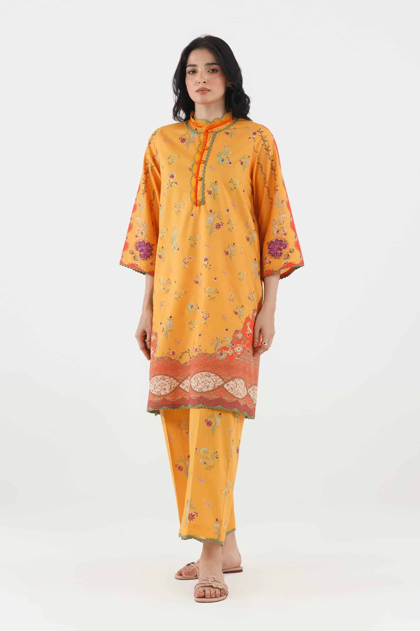 Sana safinaz stitched printed lawn shirt+ culotte Sana Safinaz Stitched Printed Lawn Shirt+ Culotte