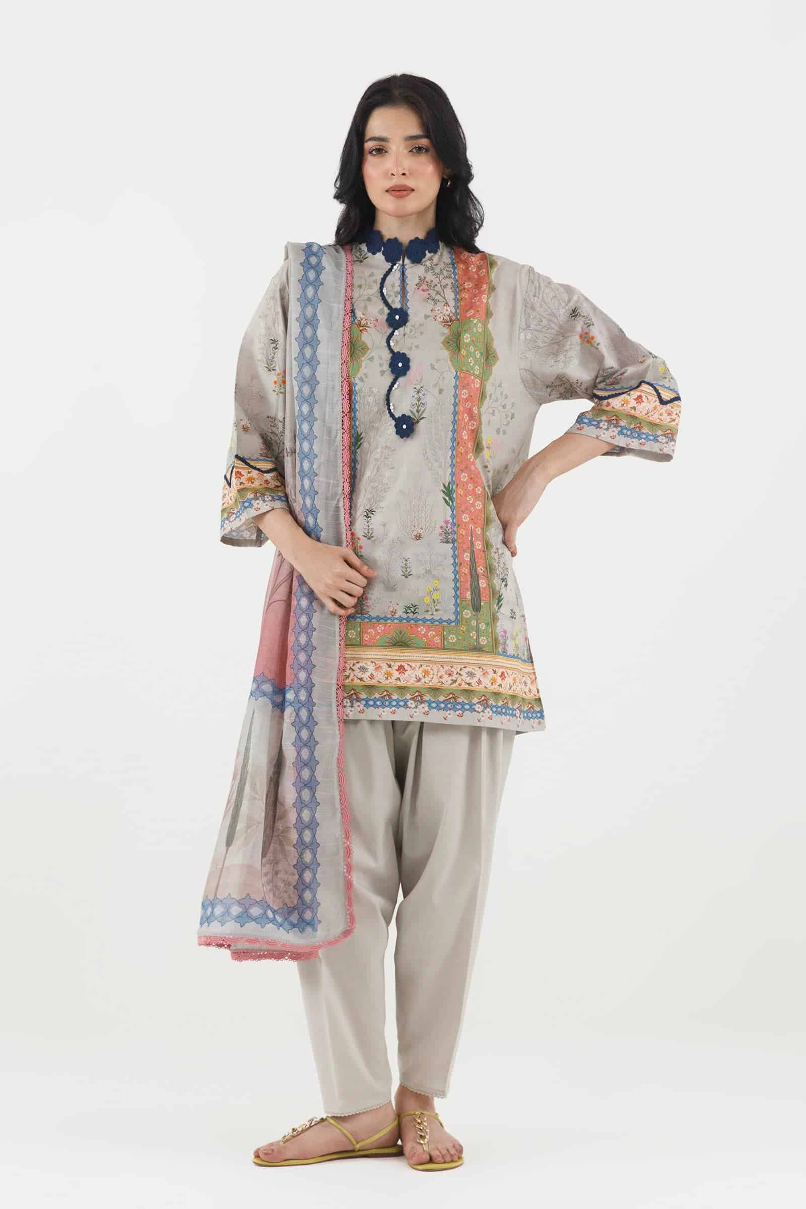 Sana safinaz stitched printed lawn suit Sana Safinaz Stitched Printed Lawn Suit