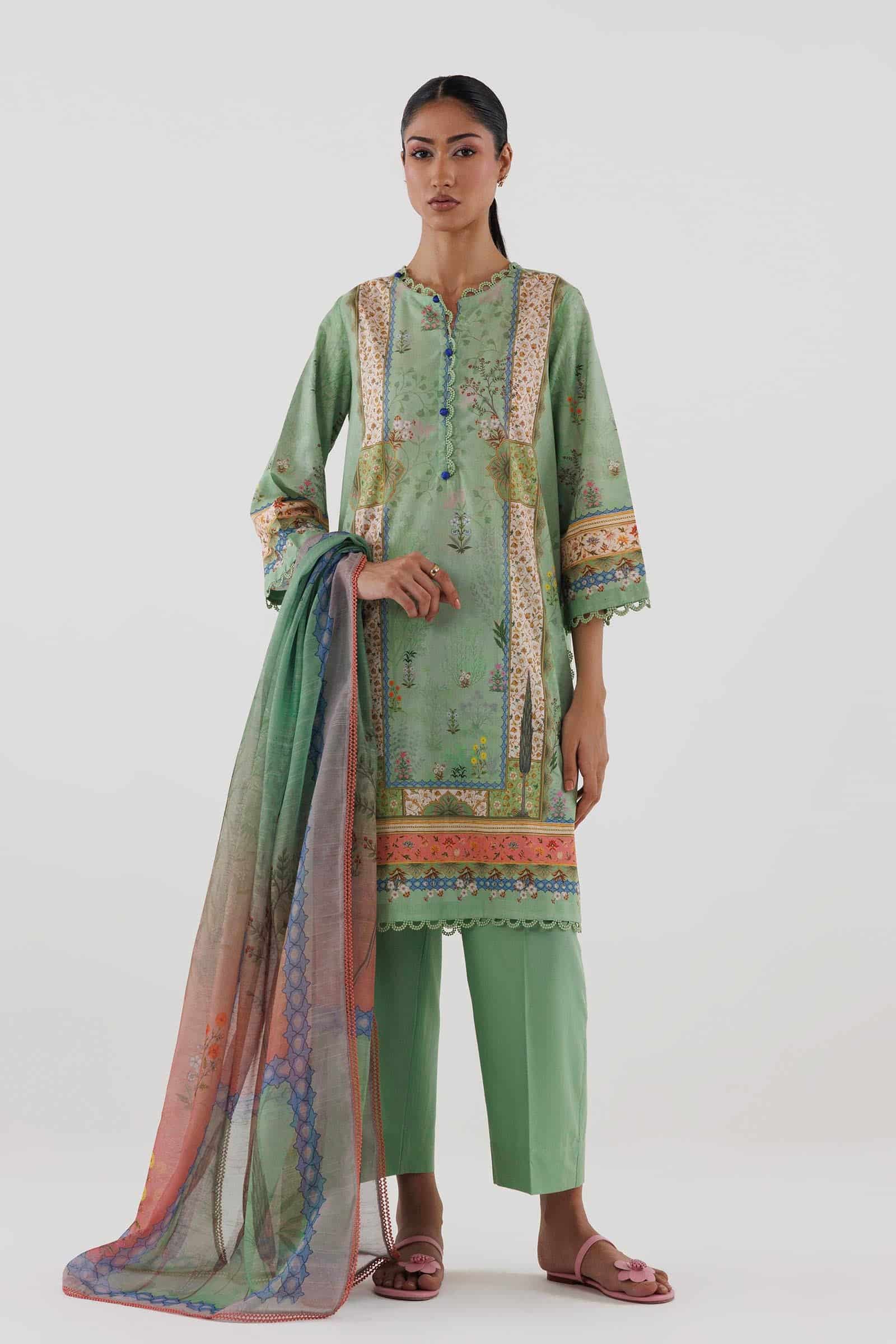 Sana safinaz stitched printed lawn suit Sana Safinaz Stitched Printed Lawn Suit