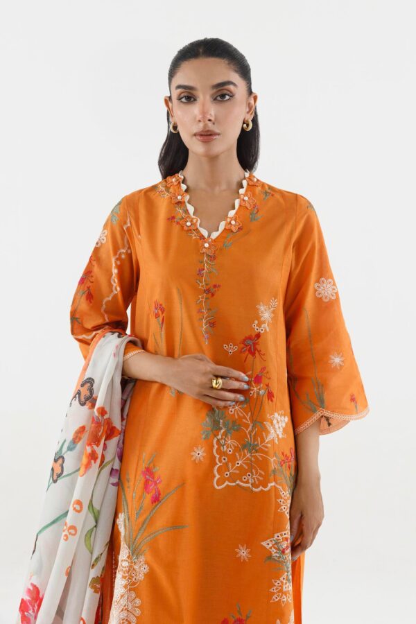 Sana Safinaz Stitched Embroidered Muzlin Suit– SS26MUZ103AP3 2