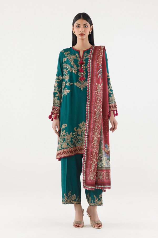 Sana Safinaz Stitched Embroidered Raw Silk Suit Sana Safinaz Stitched Embroidered Raw Silk Suit