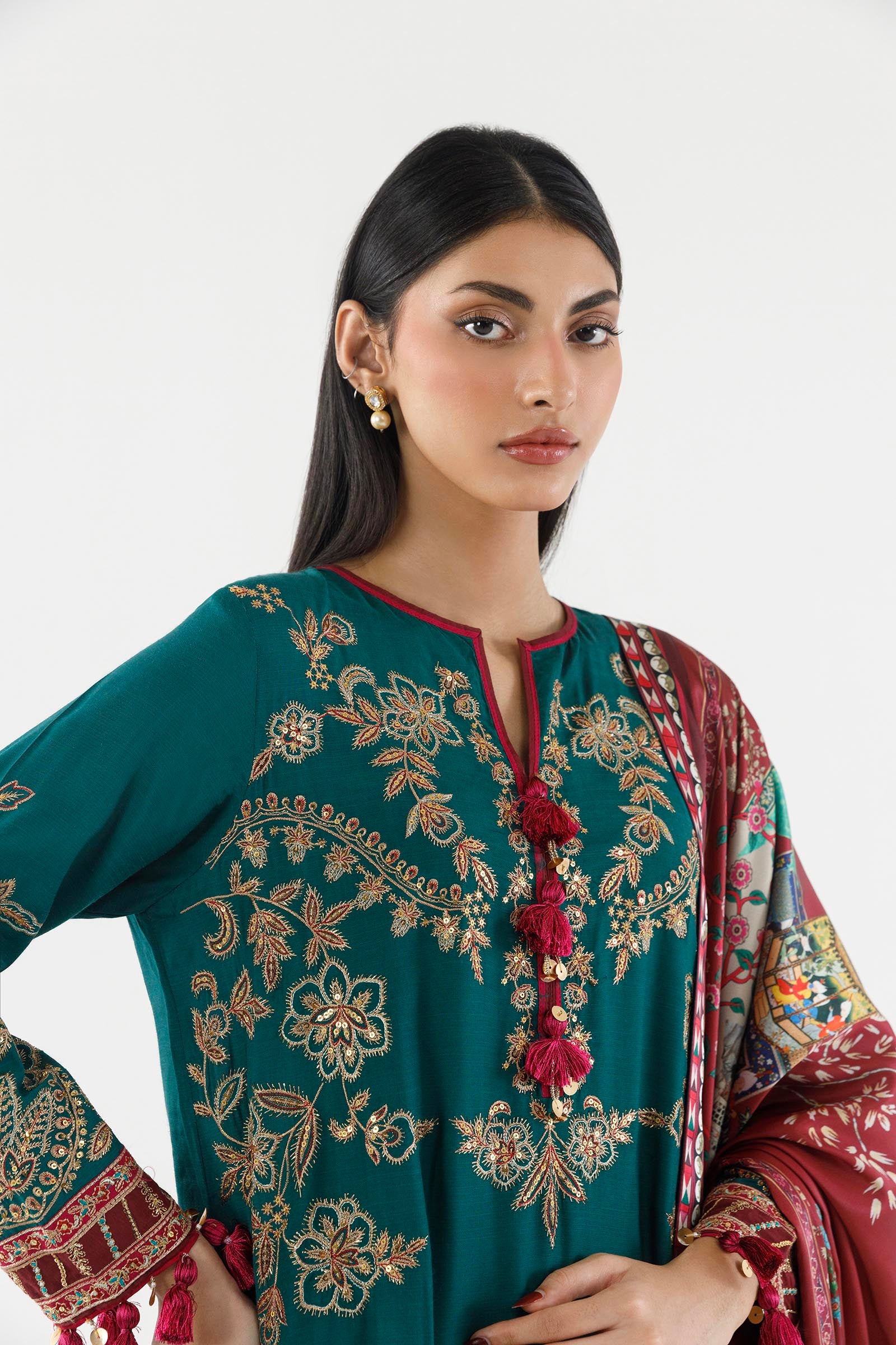 Sana safinaz stitched embroidered raw silk suit– ss26sge412p3 3 Sana Safinaz Stitched Embroidered Raw Silk Suit– SS26SGE412P3 3