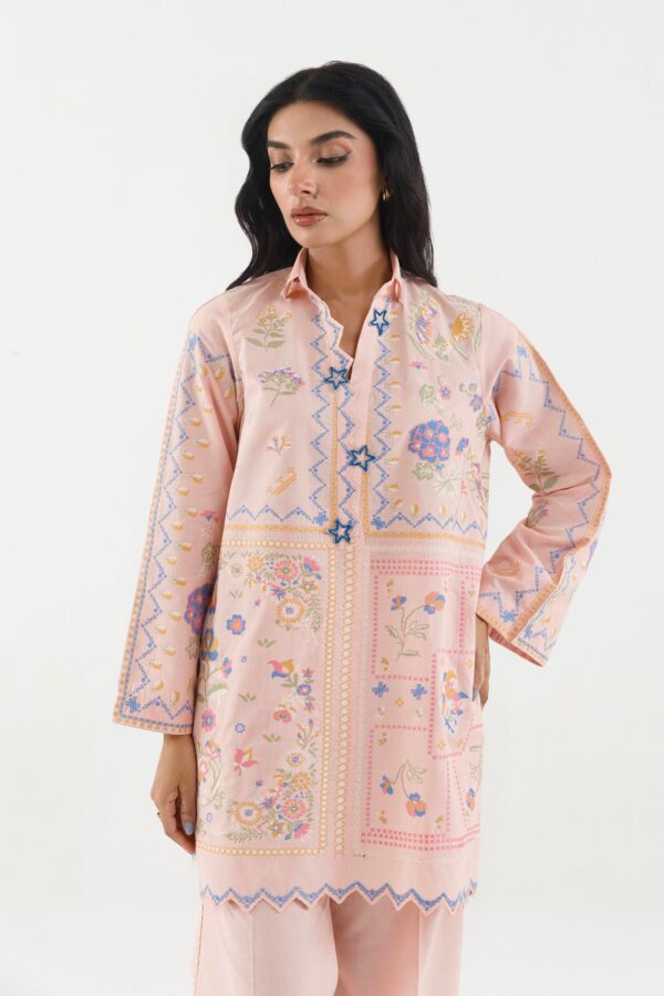 Sana Safinaz Stitched Embroidered Lawn Shirt+ Culotte– SS26SGE463P2T 3