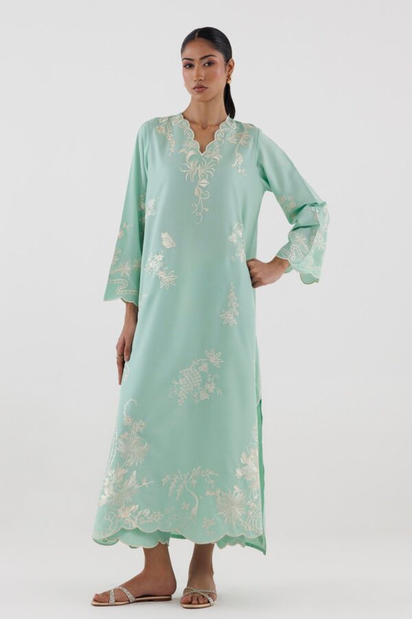 Sana Safinaz Stitched Embroidered Raw Silk Shirt+ Culotte Sana Safinaz Stitched Embroidered Raw Silk Shirt+ Culotte