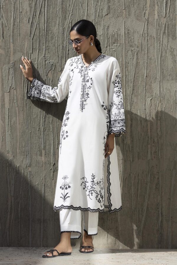 Sana Safinaz Stitched Embroidered Khaadi Silk Shirt+ Culotte Sana Safinaz Stitched Embroidered Khaadi Silk Shirt+ Culotte