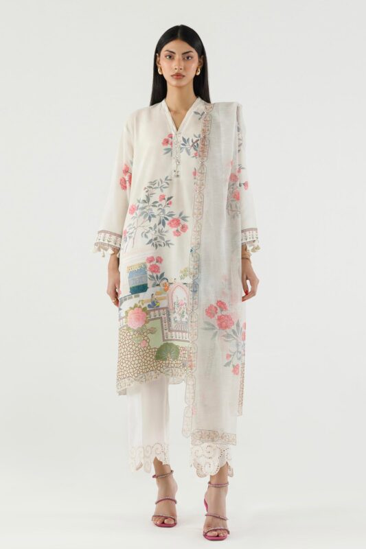 Sana Safinaz Stitched Printed Crepe Shirt+ Dupatta