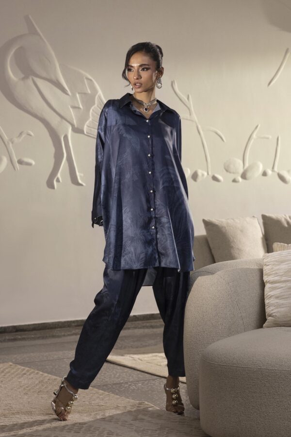 Sana Safinaz Stitched Printed Satin Shirt+ Shalwar Sana Safinaz Stitched Printed Satin Shirt+ Shalwar