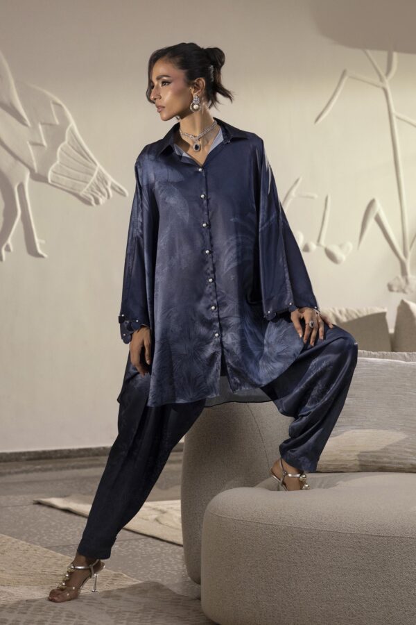 Sana Safinaz Stitched Printed Satin Shirt+ Shalwar– SS26STP770 2