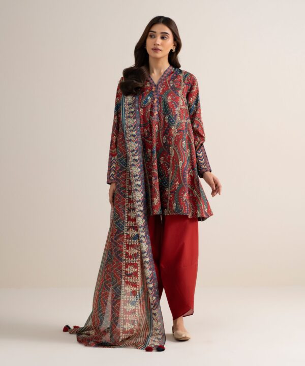 Sapphire Women's Unstitched Lawn Printed Red – U2DDDS26V737