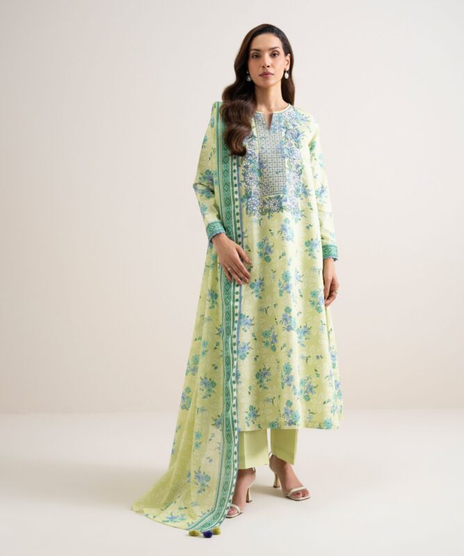Sapphire Women's Unstitched Lawn Embroidered Green – U2DDDS26V741