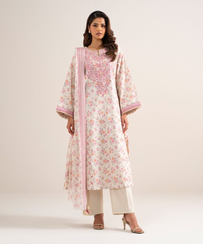 Sapphire Women's Unstitched Lawn Embroidered Off White – U2DDDS26V744