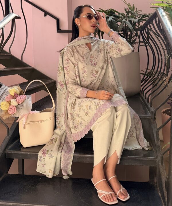 Sapphire Women's Unstitched Zari Lawn Printed Off White – U2DDDS26V746