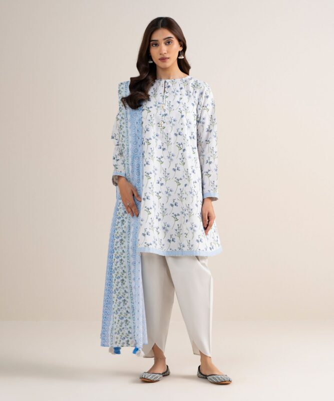 Sapphire Women's Unstitched Zari Lawn Printed Off White – U2DDDS26V747