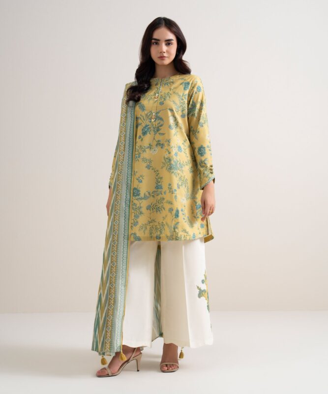 Sapphire Women's Unstitched Lawn Printed Yellow 2 Piece Suit – U2DDDS26V768