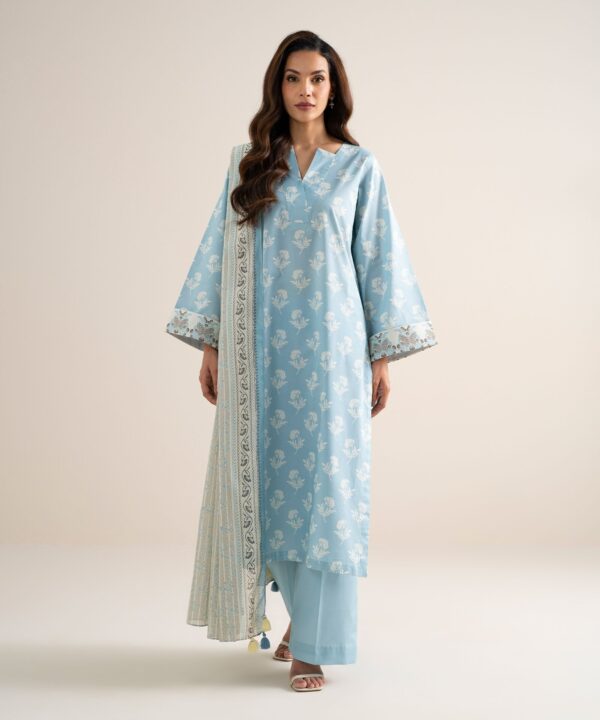 Sapphire Women's Unstitched Lawn Printed Blue 3 Piece Suit – U3PDDS26V616