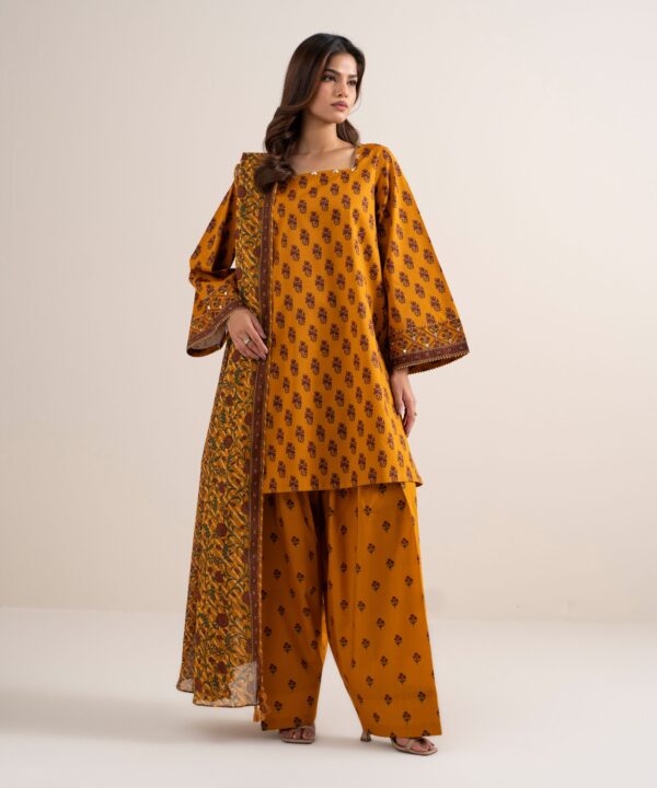 Sapphire Women's Unstitched Lawn Printed Yellow and Red 3 Piece Suit – U3PDDS26V618
