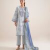 Sapphire Women's Unstitched Lawn Embroidered Peach 3 Piece Suit – U3PDDS26V673 - Pakistani Suit - image