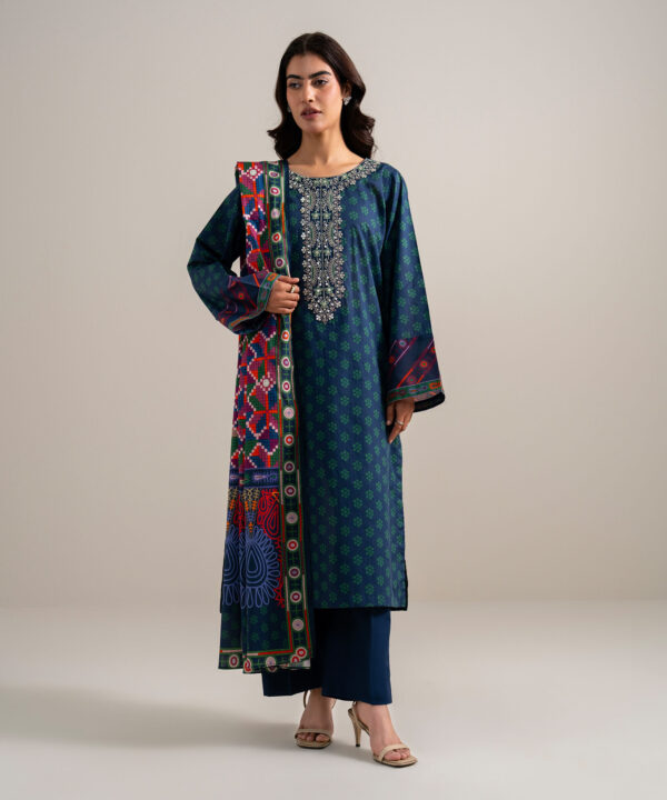 Sapphire Women's Unstitched Lawn Embroidered Red 3 Piece Suit – U3PDDS26V677
