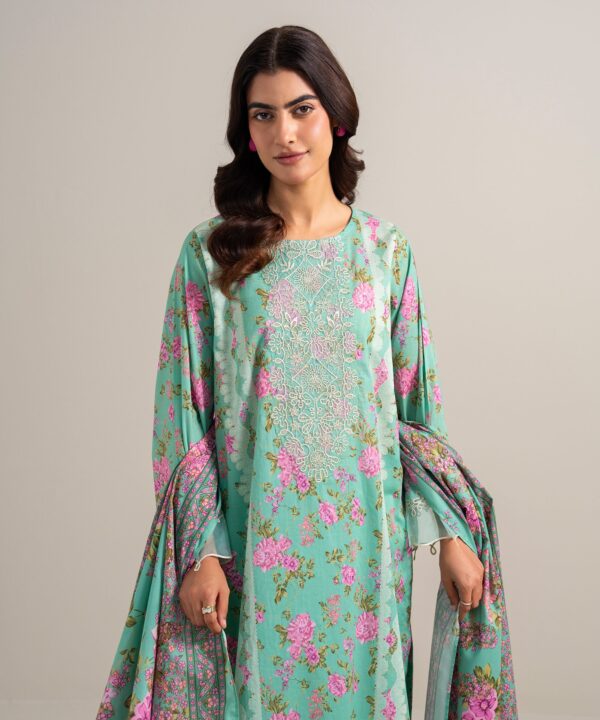Sapphire Women's Unstitched Lawn Embroidered Tea Pink 3 Piece Suit – U3PDDS26V683