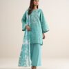 Sapphire Women's Unstitched Lawn Embroidered Green and White 3 Piece Suit – U3PDDS26V698 - Pakistani Suit - image