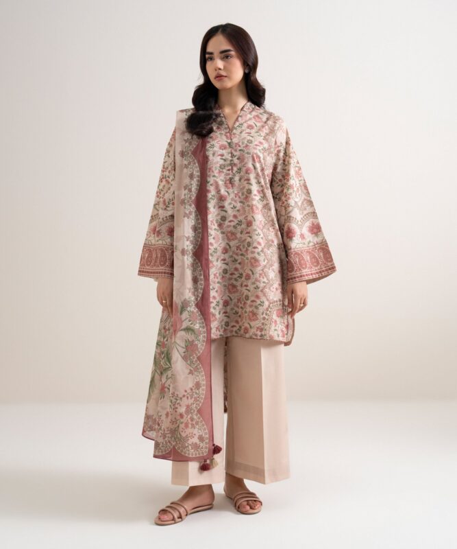 Sapphire Women's Unstitched Lawn Printed Pink 3 Piece Suit – U3PDDS26V717