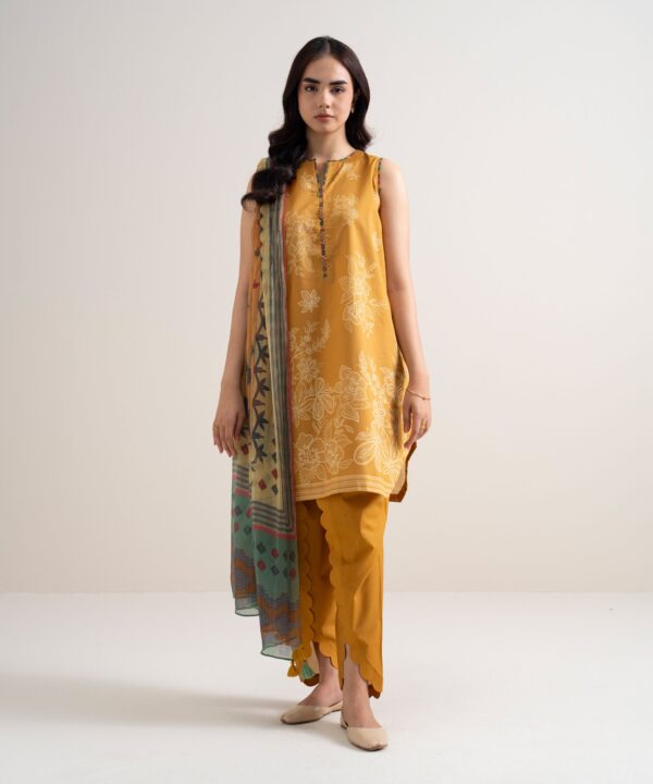Sapphire Women's Unstitched Lawn Printed Yellow 3 Piece Suit – U3PDDS26V721