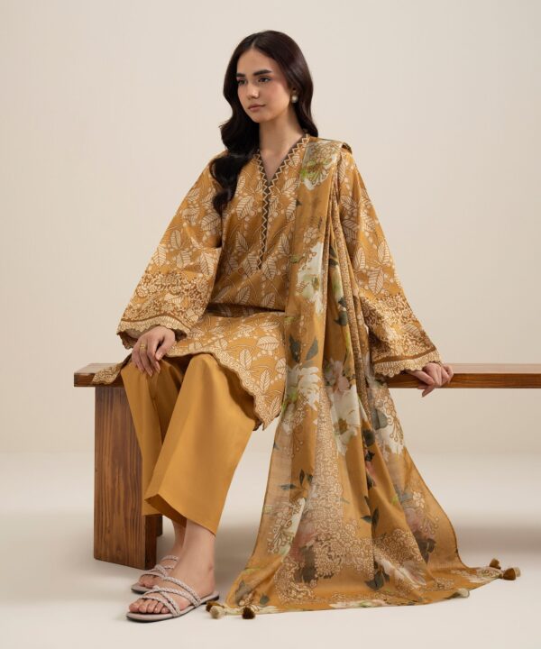 Sapphire Women's Unstitched Lawn Printed Yellow 3 Piece Suit – U3PDYS26V624
