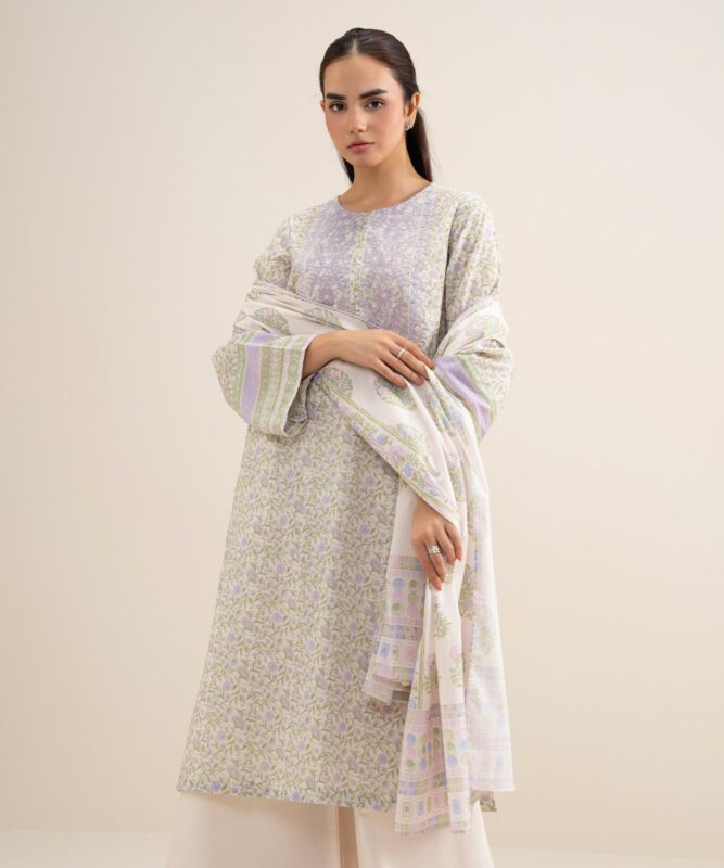 Sapphire Women's Unstitched Lawn Embroidered Off White 3 Piece Suit – U3PDYS26V681
