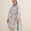 Sapphire Women's Unstitched Lawn Embroidered Tea Pink and Off White 3 Piece Suit – U3PDYS26V683 - Pakistani Suit - image 2