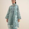 Sapphire Women's Unstitched Lawn Embroidered Off White and Tea Pink 3 Piece Suit – U3PDYS26V688 - Pakistani Suit - image 2
