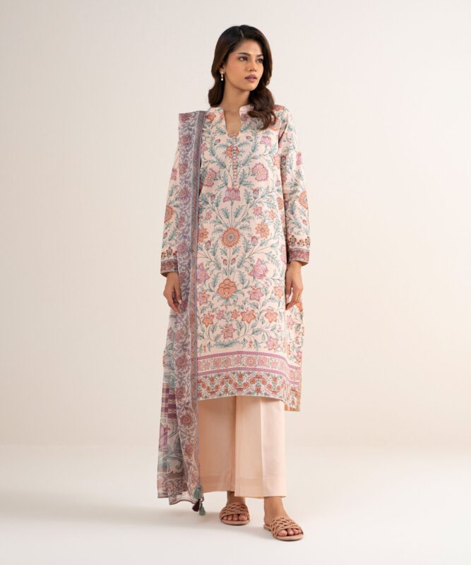 Sapphire Women's Unstitched Lawn Printed Pink 3 Piece Suit – U3PDYS26V715