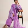 Sapphire Women's Unstitched Cotton Net Embroidered Purple 3 Piece Suit – U3PELXS26V79