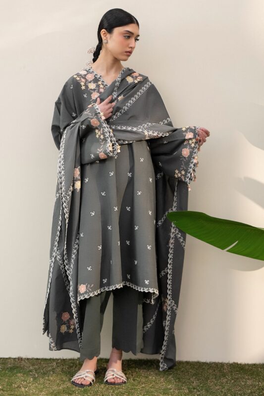 Cross Stitch DEEP FOREST-3PC EMBROIDERED LAWN SUIT